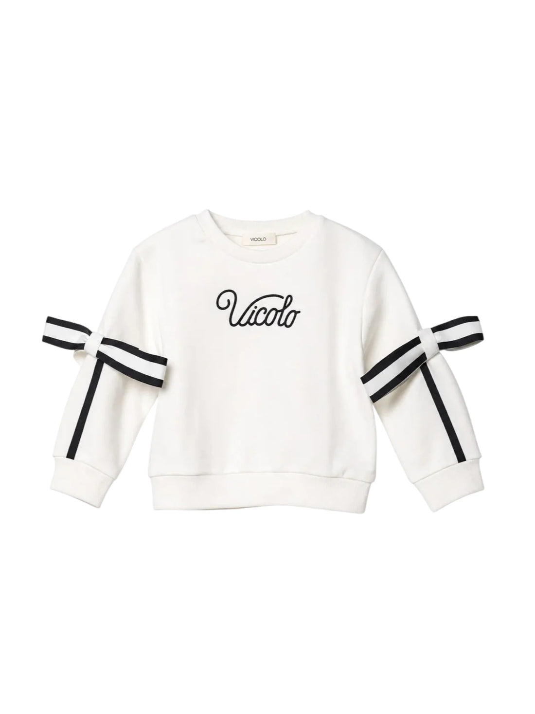 Vicolo Girl felpa bambina con fiocchi panna