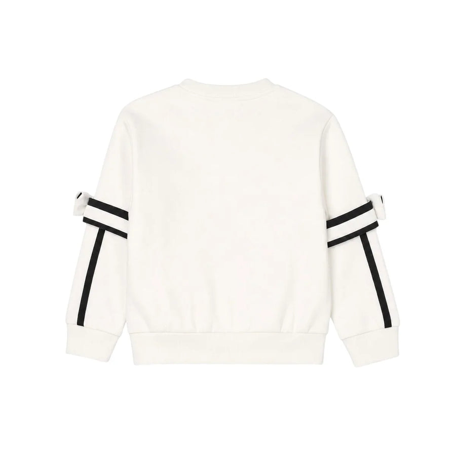 Vicolo Girl felpa bambina con fiocchi panna 3141F00411 OFF WHITE VICOLO GIRL