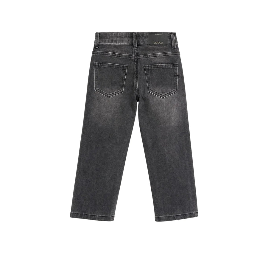 Vicolo jeans bambina slim con bottoni gioiello lavaggio grigio 3141PD00375 GREY VICOLO GIRL
