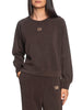 Yes Zee felpa donna misto modal con logo strass marrone
