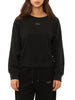 Yes Zee felpa donna misto modal con logo strass nero
