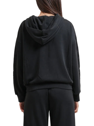 Yes Zee felpa con zip e cappuccio donna nero F007-NR00 0801 YES-ZEE