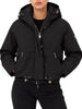 Yes Zee piumino donna crop con cappuccio nero