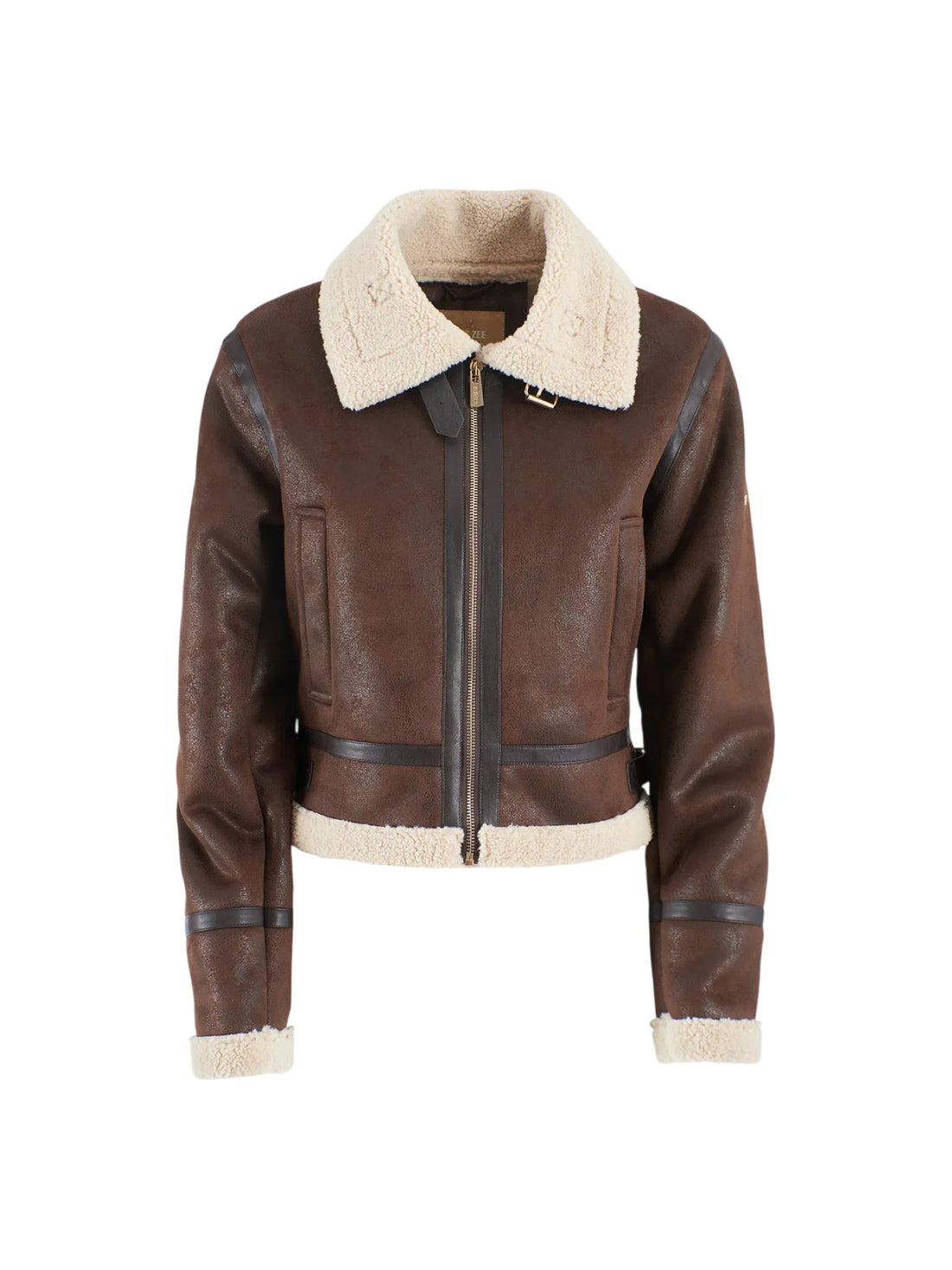 Yes Zee giubbino montone ecologico donna marrone