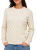 Yes Zee maglia donna misto viscosa a rombi avorio