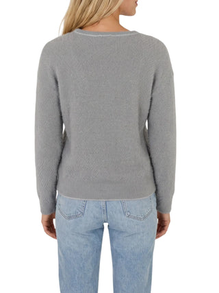 Yes Zee maglia donna con trama lurex grigio M028-IS00 0842 YES-ZEE 