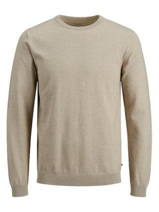 Jack&Jones maglia girocollo basic in cotone ecrù