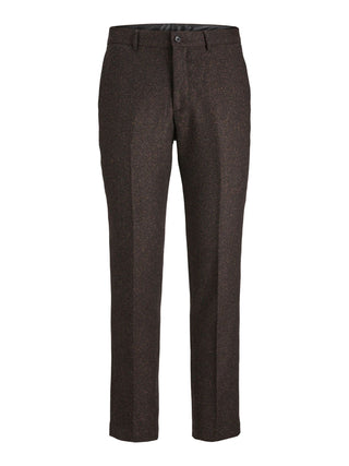 Jack&Jones pantaloni in twill di misto lana melange marrone