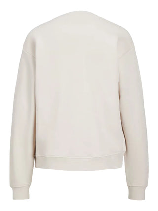 Jjxx felpa donna con interno felpato ecrù 12223962 MOONBEAM BLACKLOGO JJXX 