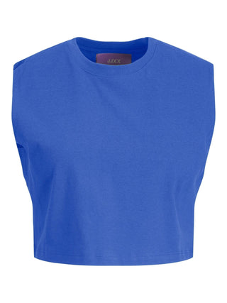 JJXX T-shirt crop smanicata blu royal