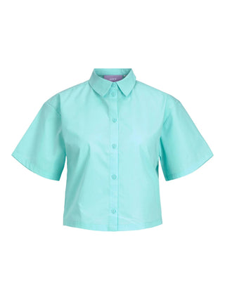 JJXX camicia crop a maniche corte verde acqua