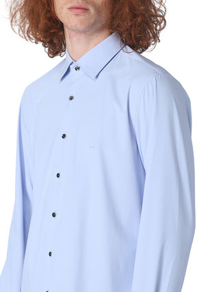 Michael Kors Camicia slim fit Performance in nylon stretch celeste