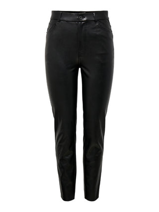 Only pantaloni in ecopelle nero