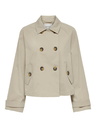 Only trench doppiopetto corto beige