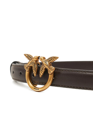 Pinko cintura Love Berry h2 in pelle nero oro