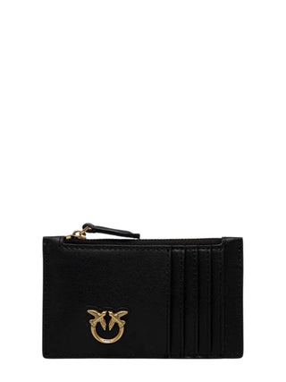 Pinko portacarte Airone donna in pelle con logo nero 100251-A0F1 Z99Q PINKO 