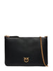 Pinko pochette Flat Classic in pelle con tracolla nero oro