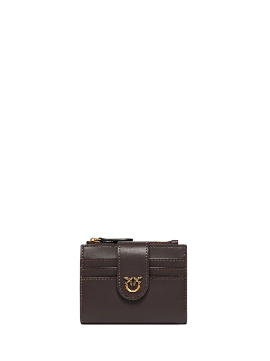 Pinko portafogli in pelle Multi Purpose marrone oro 103610-A0F1 M12Q PINKO 