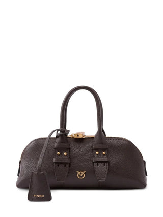 Pinko borsa Bowling Bag in pelle nero oro 105334-A3CX M12Q PINKO 