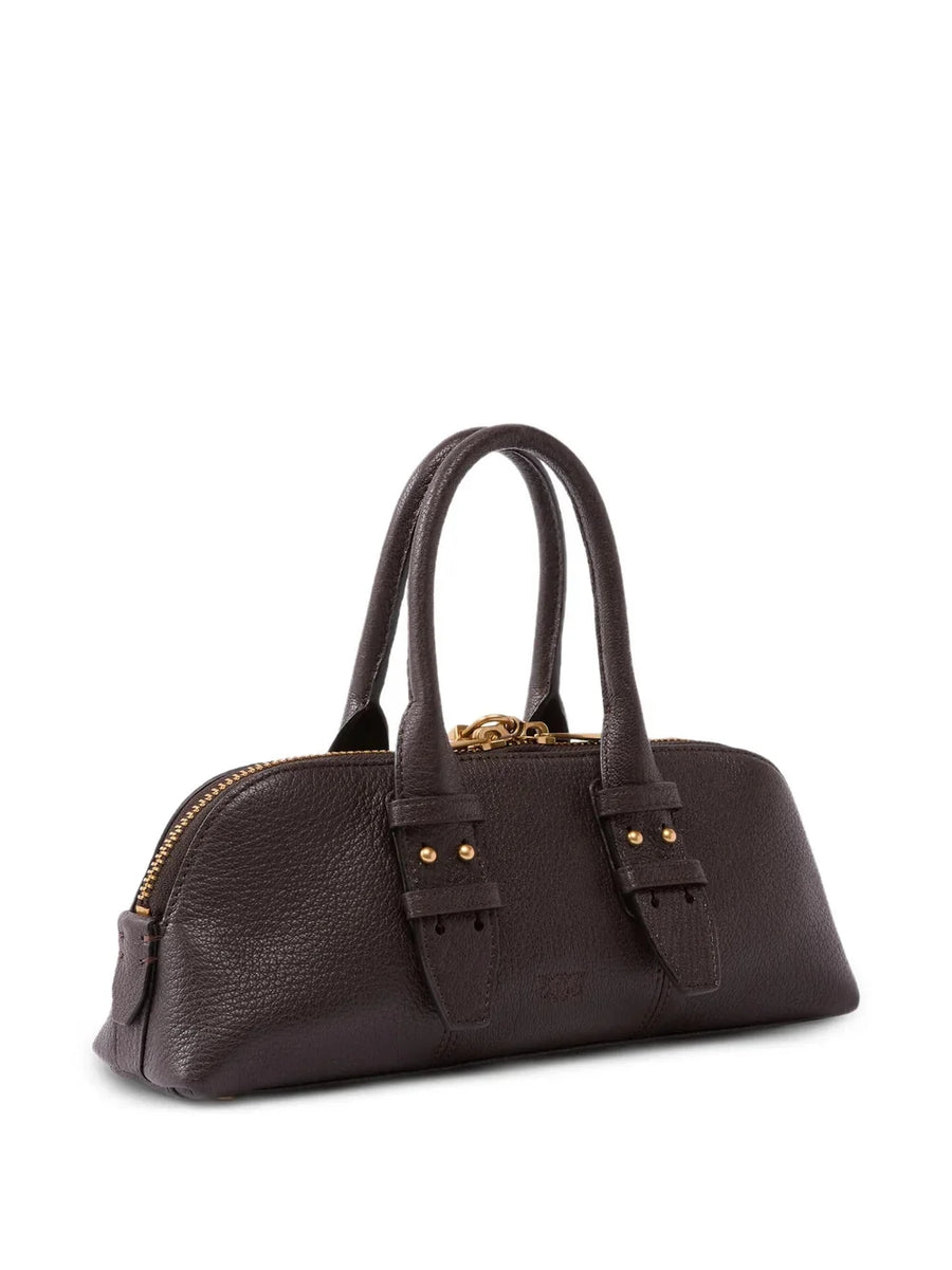 Pinko borsa Bowling Bag in pelle nero oro 105334-A3CX M12Q PINKO 