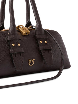 Pinko borsa Bowling Bag in pelle nero oro 105334-A3CX M12Q PINKO