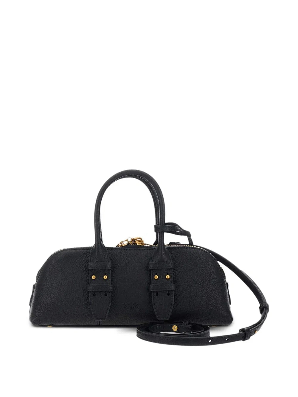Pinko borsa Bowling Bag in pelle nero oro