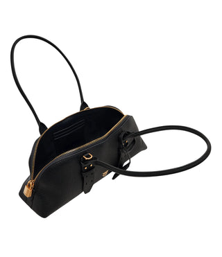 Pinko borsa a mano Bowling Horizontal Big in pelle martellata nero oro
