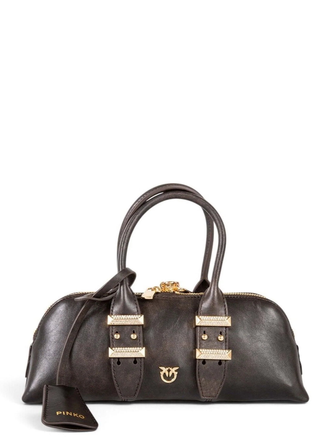 Pinko borsa a mano Bowling Bag Horizontal Big Cloud marrone
