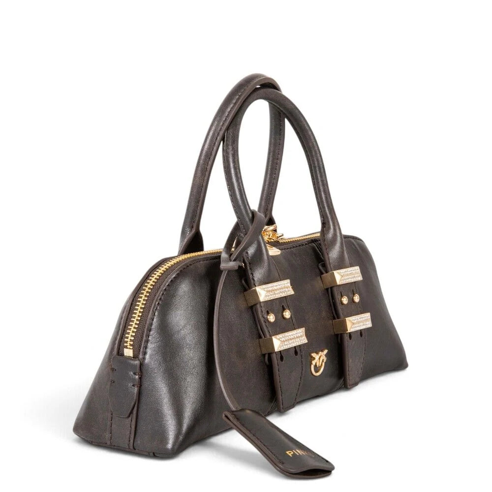 Pinko borsa a mano Bowling Bag Horizontal Big Cloud marrone