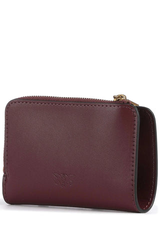 Pinko portafogli mini Wallet in pelle bordeaux oro 106206-A0F1 WW5Q PINKO 