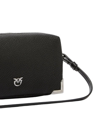Pinko borsa Bauletto Trittico in pelle martellata nero argento 106761-A3CX Z99N PINKO 
