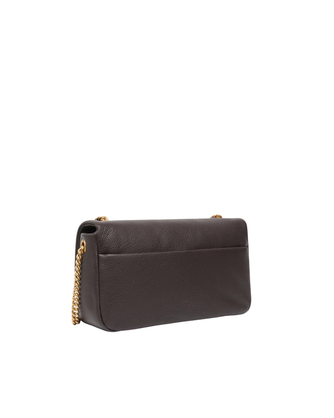 Pinko borsa a spalla in pelle Click Soft Horizontal Chain marrone moro