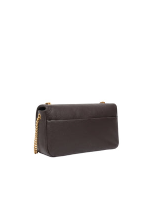 Pinko borsa a spalla in pelle Click Soft Horizontal Chain marrone moro 107022-A3CX M12Q PINKO 