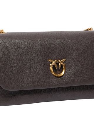 Pinko borsa a spalla in pelle Click Soft Horizontal Chain marrone moro 107022-A3CX M12Q PINKO 