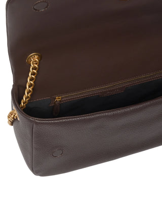 Pinko borsa a spalla in pelle Click Soft Horizontal Chain marrone moro 107022-A3CX M12Q PINKO 