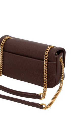 Pinko borsa Click Soft Horizontal Chain in pelle martellata marrone 107038-A3CX L88Q PINKO 