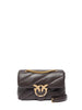 Pinko borsa a spalla Love Bag Puff Mini New Buckle in pelle moro oro