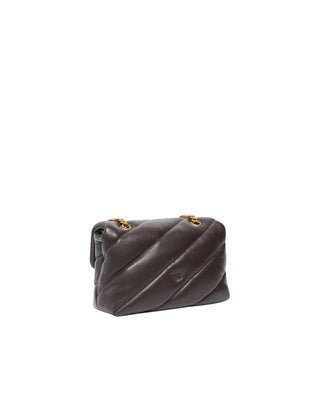Pinko borsa a spalla Love Bag Puff Mini New Buckle in pelle moro oro 107058-A0F2 M12Q PINKO 
