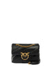 Pinko borsa a spalla Love Bag Puff Mini New Buckle in pelle nero oro