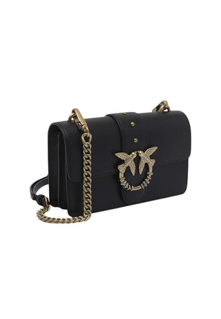 Pinko borsa Love Bag One Mini New Buckle nero oro