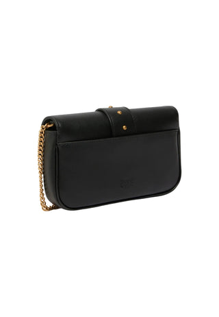 Pinko borsa a tracolla Love Bag Pocket New Buckle nero oro 107072-A0F1 Z99Q PINKO 