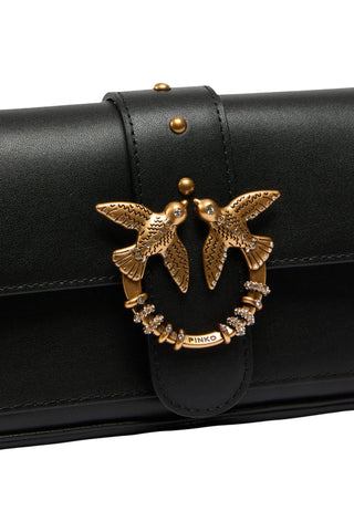 Pinko borsa a tracolla Love Bag Pocket New Buckle nero oro 107072-A0F1 Z99Q PINKO 