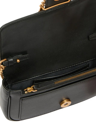 Pinko borsa a tracolla Love Bag Pocket New Buckle nero oro 107072-A0F1 Z99Q PINKO