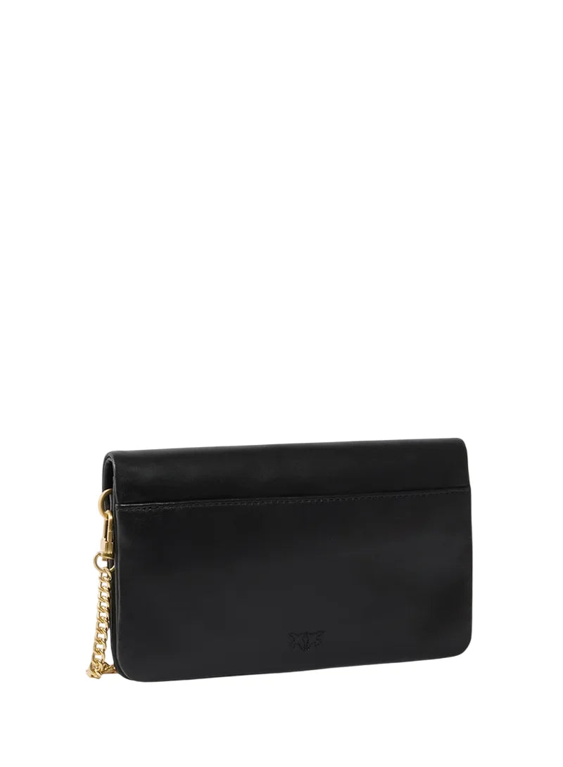 Pinko borsa Click Soft Horizontal Mini con borchie gioiello nero