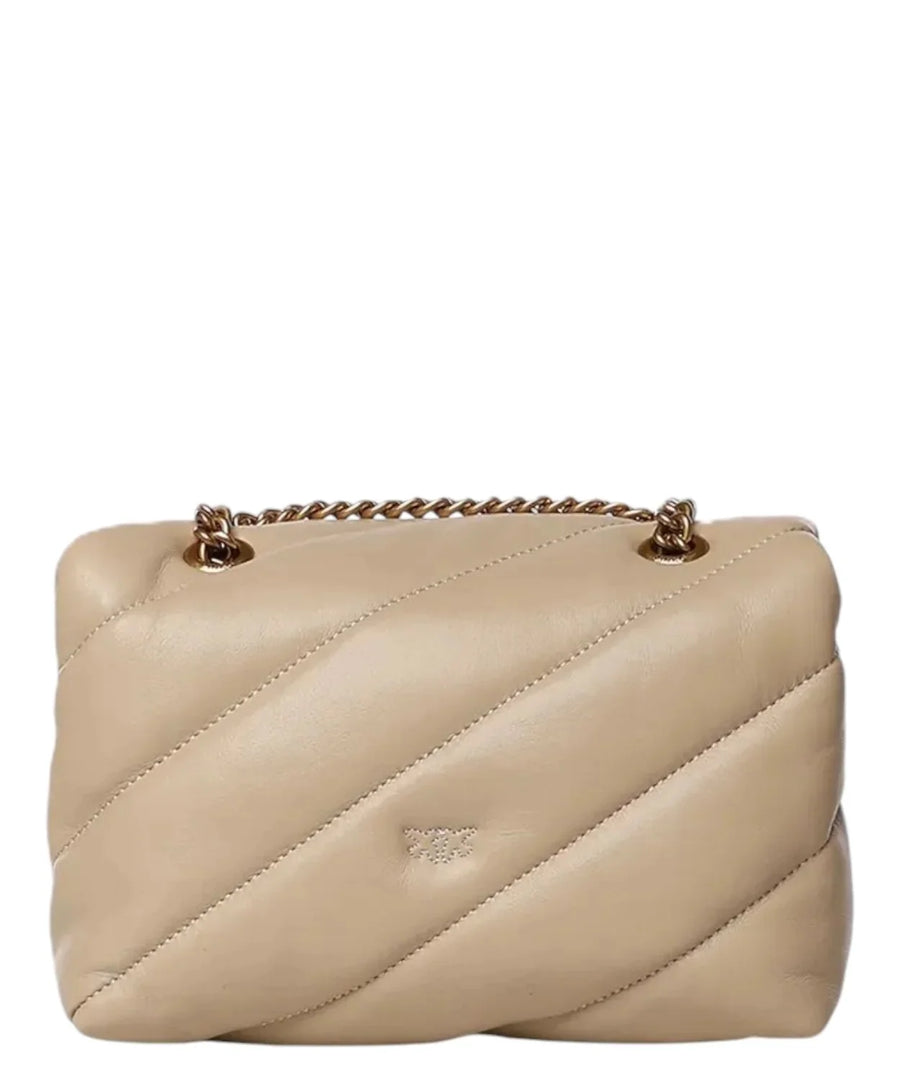 Pinko borsa Love Bag Classic Puff in pelle beige oro 107616-A0F2 C50Q PINKO 