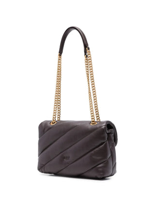 Pinko borsa Love Bag Classic Puff in pelle marrone oro 107616-A0F2 M12Q PINKO 