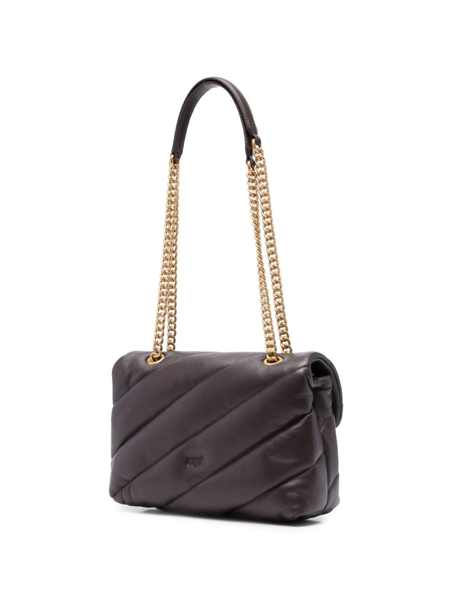 Pinko borsa Love Bag Classic Puff in pelle marrone oro 107616-A0F2 M12Q PINKO 