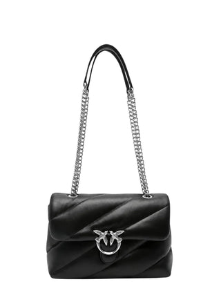 Pinko borsa Love Bag Classic Puff in pelle nero argento