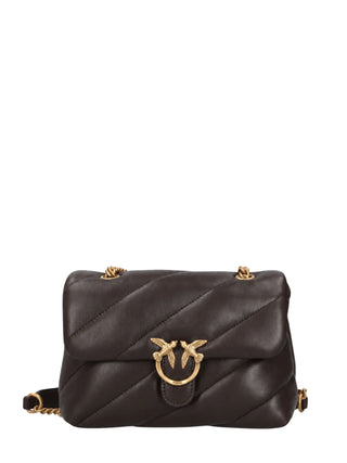 Pinko borsa Love Bag Puff Mini in pelle marrone oro 107617-A0F2 M12Q PINKO 
