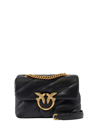 Pinko borsa Love Bag Puff Mini in pelle nero oro 107617-A0F2 Z99Q PINKO 